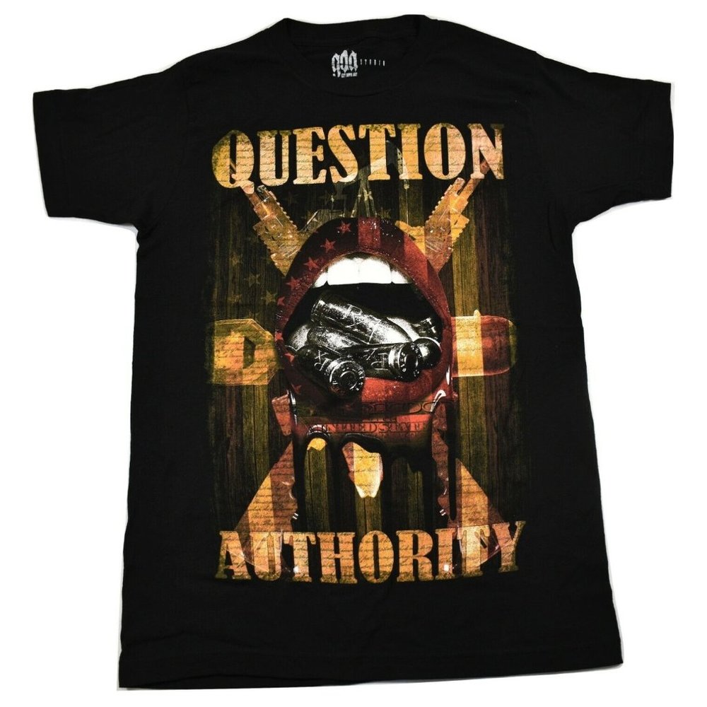 Get Down Art Mens Question Authority By Daveed Benito Protest Shirt New